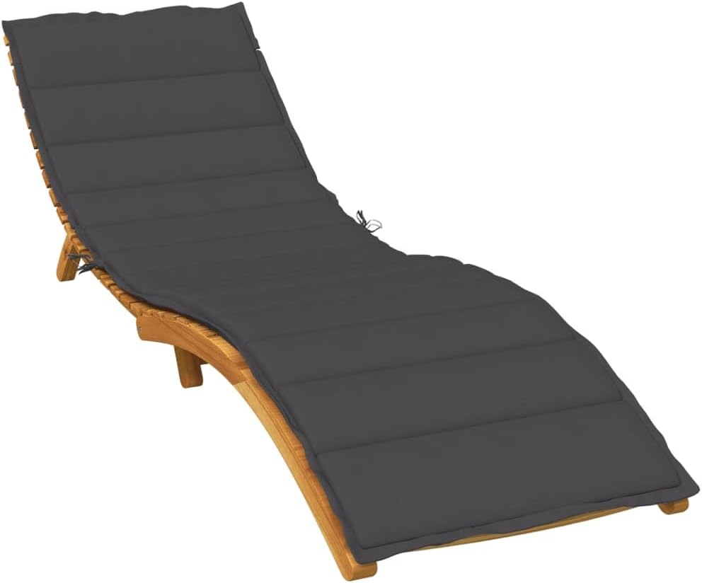 Sun Lounger Cushion, 78.7 x 19.7 x 1.6 Inch Replacement Pad for Garden Outdoor Patio Furniture, Water Resistant Melange Anthracite Fabric