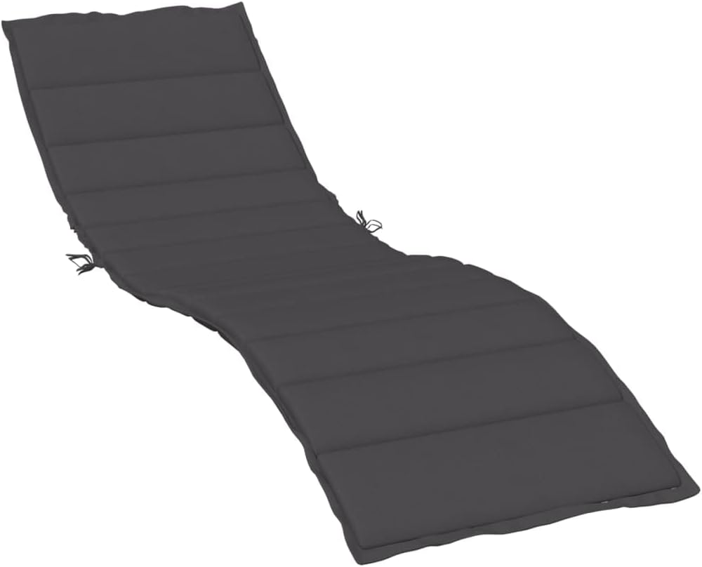 Sun Lounger Cushion, 78.7 x 19.7 x 1.6 Inch Replacement Pad for Garden Outdoor Patio Furniture, Water Resistant Melange Anthracite Fabric